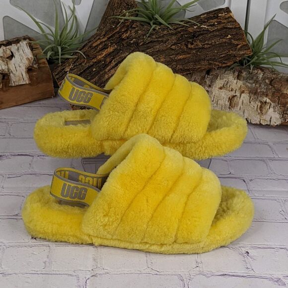 UGG Fluff Yeah Slides - Yellow - Picture 3 of 9